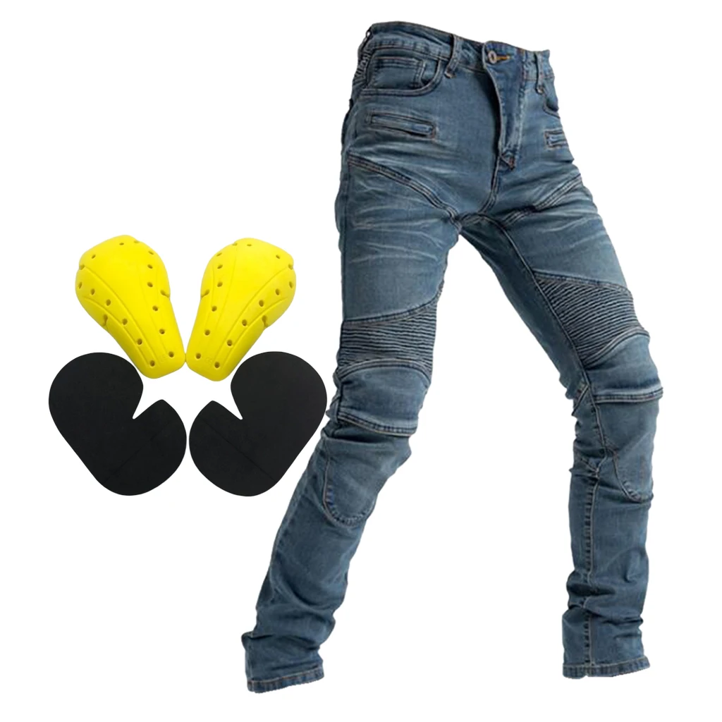 Motorcycle Pants Moto Jeans Pant Zipper Protective Gear Riding  Cycling Motorbike Trousers Motocross Knee Protection Pocket Pant