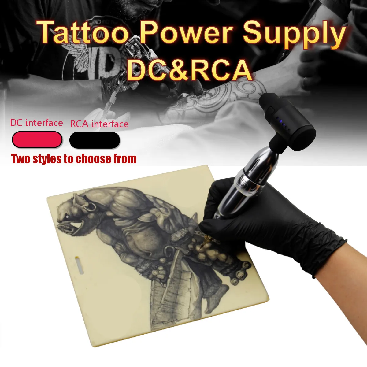 

2 Colors New Wireless Mini Tattoo Power Supply RCA DC Connection Available Tattooing Permanent Makeup Equipment