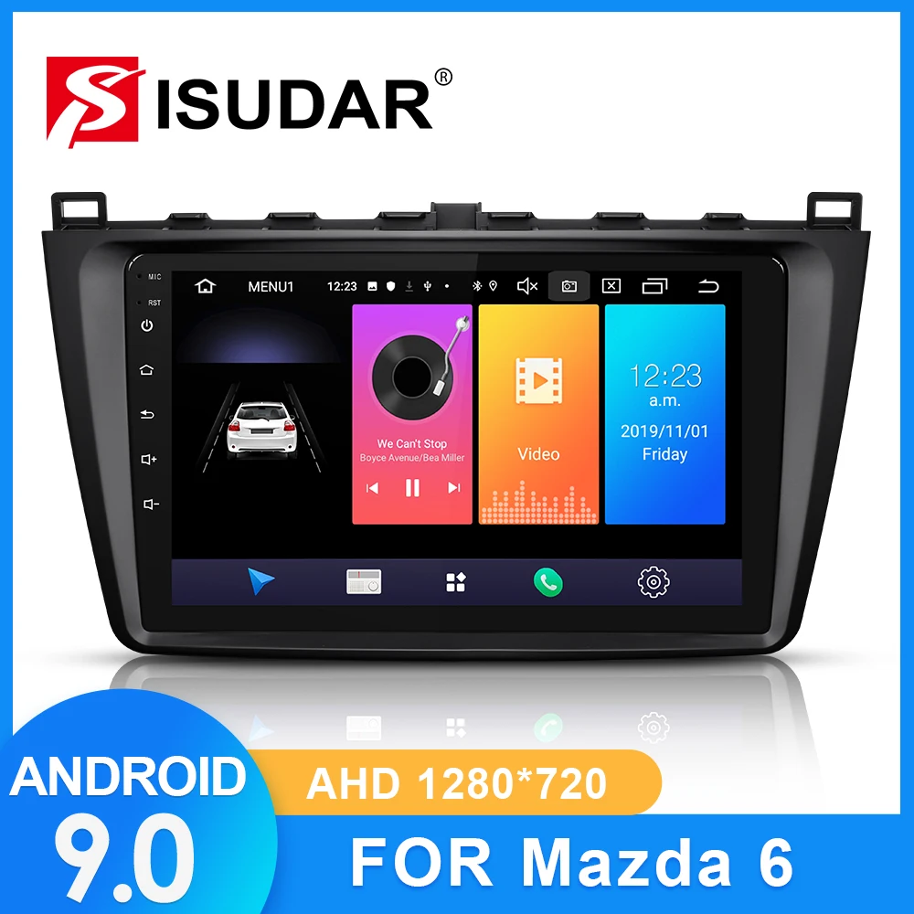  ISUDAR Car Radio For Mazda 6 2008 2009 2010 2011-2014 2 din Android 9 Autoradio Multimedia GPS DVR 