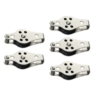 

5PCS Stainless Steel 316 Pulley 25mm Blocks Rope Pulley Nylon Sheave Single Lashing Eye For 2mm To 8mm Rope