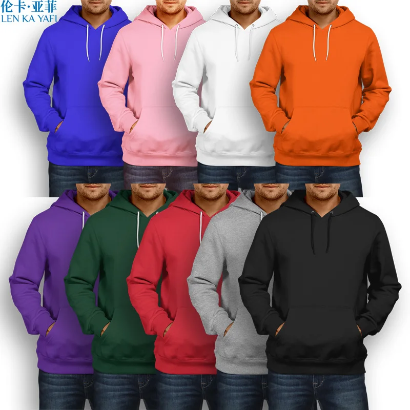 Hoodie Black Men Red Winter Sweatshirt Fleece Casual Brand