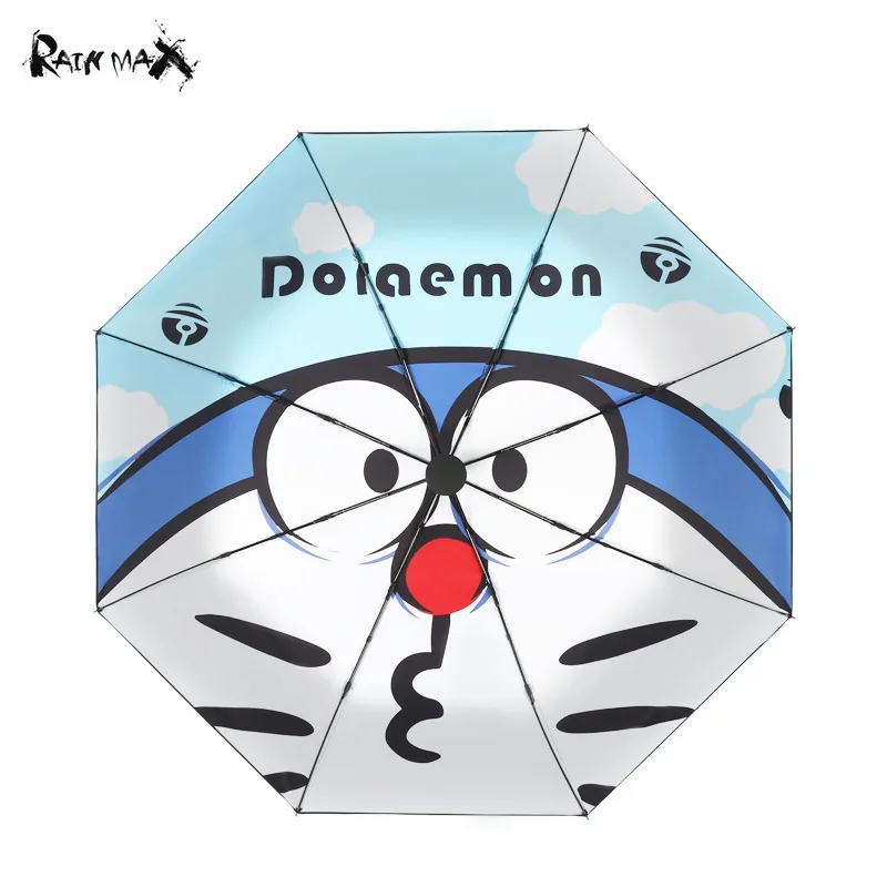 

Doraemon anime automatic rain and rain umbrella, three-folding sunscreen and anti-ultraviolet sun umbrella for men and women