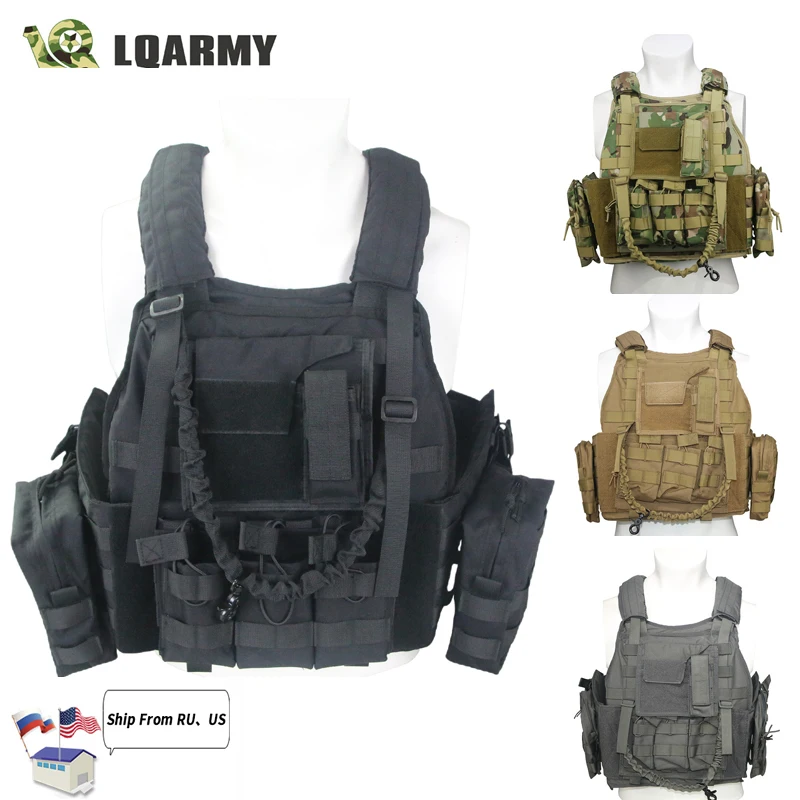 Military Tactical Vest Loaded Gear Molle Plate Carrier​ Multi-Function Chest Rig 