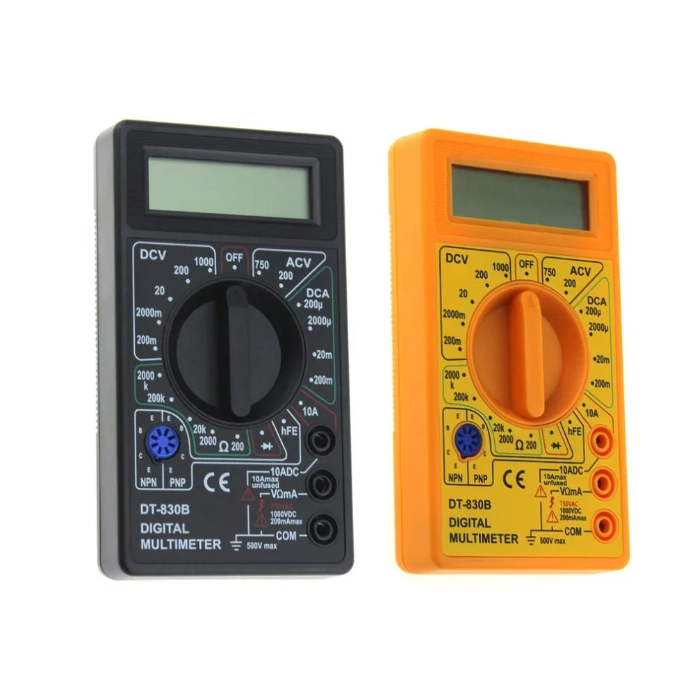 DT-830B мини карманный цифровой мультиметр 1999 отсчетов AC/DC Вольт Ампер мультиметр тестер hfe Амперметр Вольтметр Омметр
