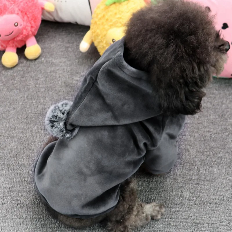Пальто для собаки теплое пальто зимняя утепленная куртка с капюшоном для осенне-зимних собак однотонные пальто