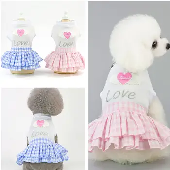 

Pet Dog Cat Puppy Clothes Spring Autumn lovely dress small dog wedding dress princess Size xs-xl
