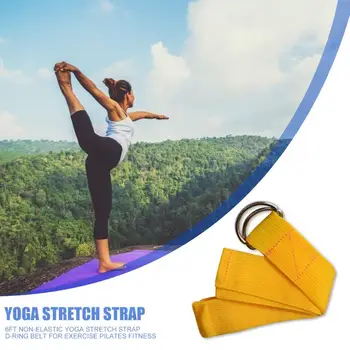 

6ft Yoga Stretch Strap Non-elastic D-Ring Belt for Durable Stretching Band Exercise Pilates Fitness PT Physical Therapy