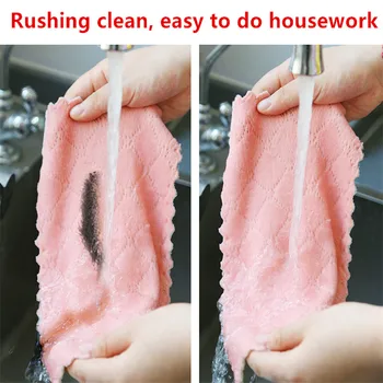 

Kitchen Printing Absorbent Cloth Non-stick Oil Dish Towel Dish Cloth Hand Cleaning Towel Cleaning Cloth Color Magic Soonge