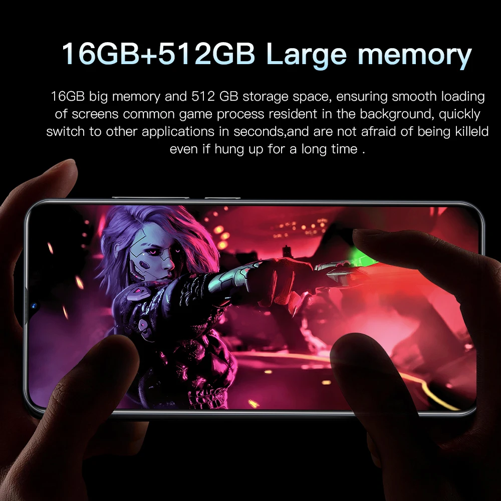 Reolme8s 5G smartphone 16GB+512GB 6.7-inch water drop screen 6800mAh phone Android 11 gaming phone