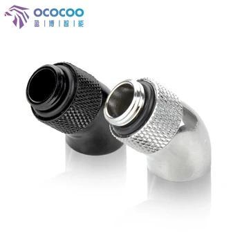 

OCOCOO Silver Black 45 Degree Rotating Elbow Adapter Seat Split Water-Cooled Computer Accessories New Promotion G1 / 4 Thread