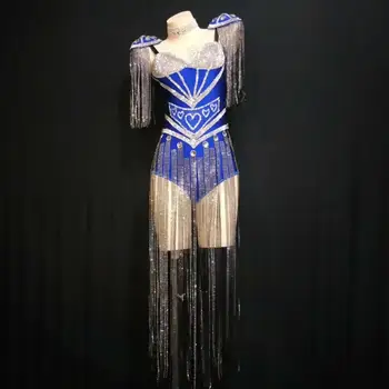 

High Quality Bright Sexy Tassel Bodysuit Club Party Club Dj Party Bodysuit