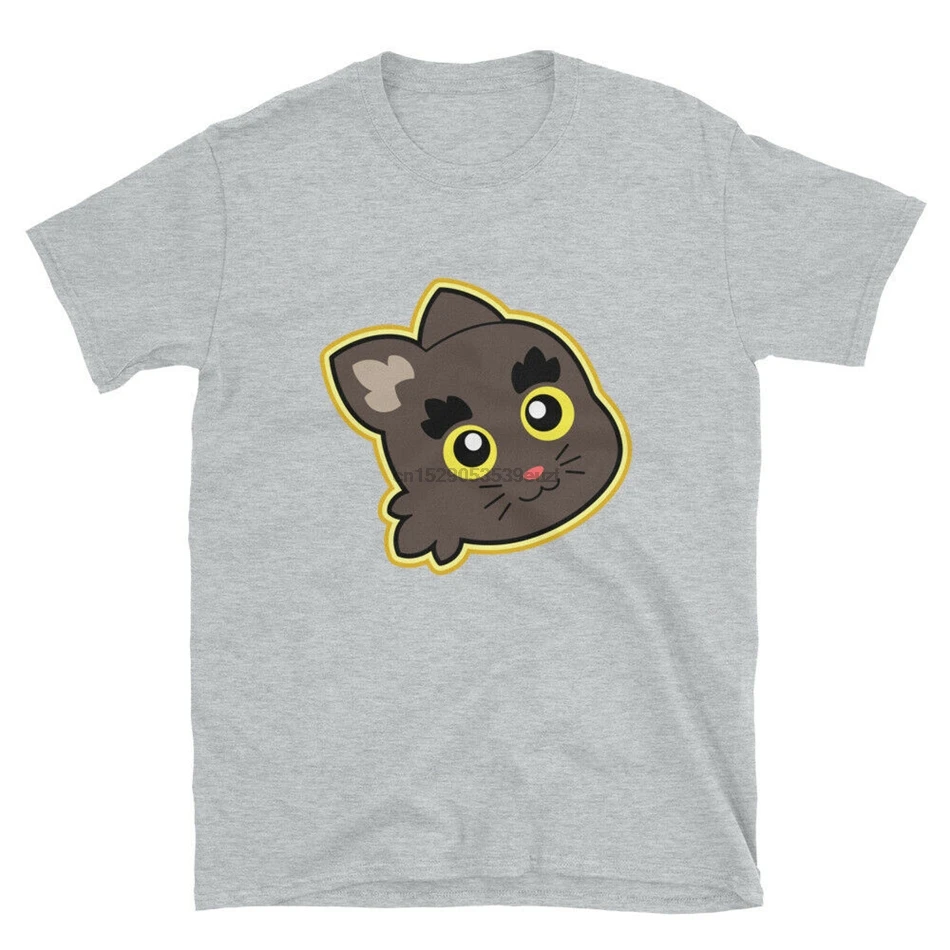 Dessin Anime Gris Jaune Mignon Kawaii Tete De Chat A Manches Courtes Unisexe T Shirt Impression T Shirt Aliexpress
