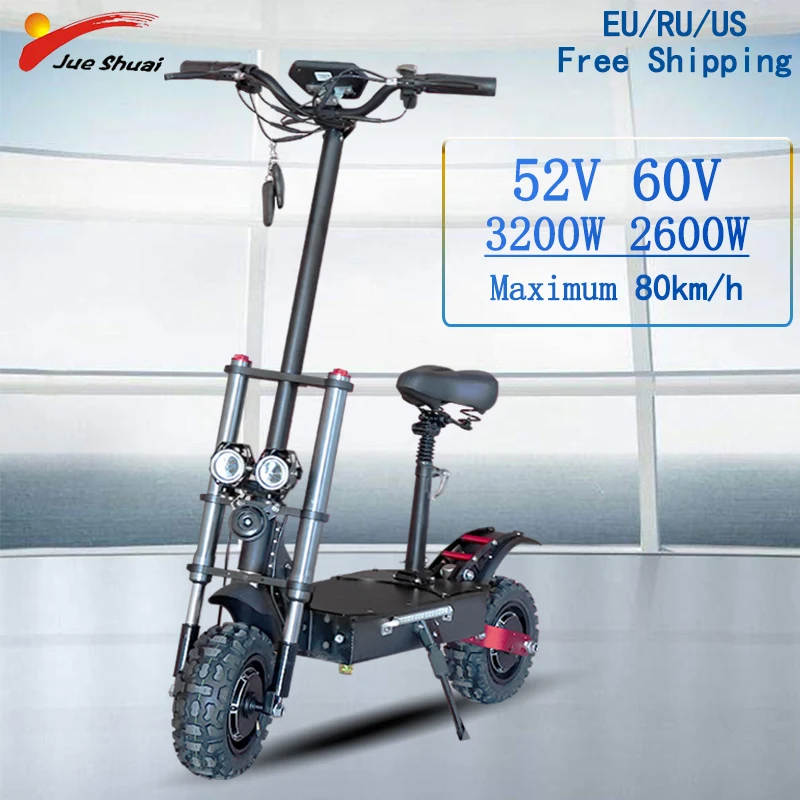 

60V 3200WElectric Scooter for Adults Foldable Electric Skateboard Long Distance with Seat Patinete Electrico Adulto EScooters