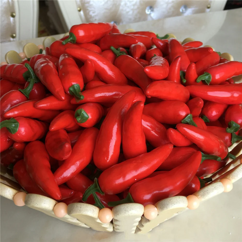 Fake Mini Chili Red Pepper Simulation Artificial Decoration Kitchen Peppers Props Fruit Vegetable Decor food model,food photography props,kitchen food toys,vegetable ornaments