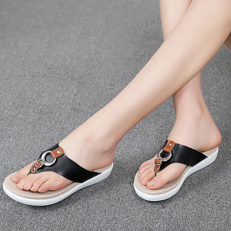 

2019 Summer New Style Women's Flat Slippers Casual Flip-flop Anti-slip Flip-flops Sandals Rome Girl'S Sandals