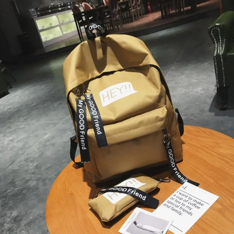 Рюкзаки для девочек, школьные сумки Mochila, с вышивкой, женская мода, для студентов, с рисунком, Blacl
