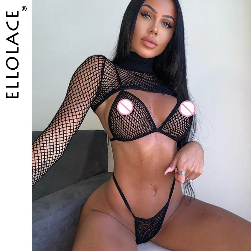 Комплект нижнего белья Ellolace, прозрачный бюстгальтер с треугольным вырезом и стринги, 2019|Комплекты нижнего белья| | АлиЭкспресс