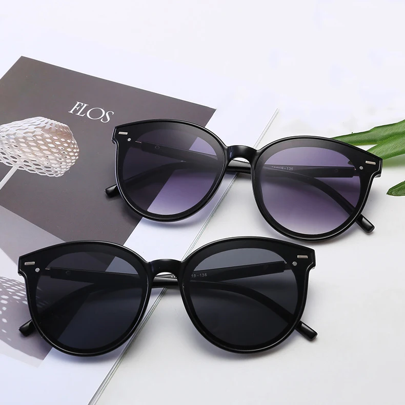 Cateye Солнцезащитные очки Женские Мужские Винтажные Солнцезащитные очки для женщин мужские брендовые дизайнерские Круглые Солнцезащитные очки-Женские Элегантные Роскошные черные Uv400