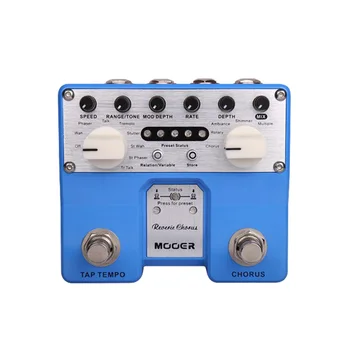 

MOOER Reverie Chorus Guitar Pedal 5 Chorus Modes 8 Enhancing Effects Tap Tempo Function Dual Footswitches Effect Pedal