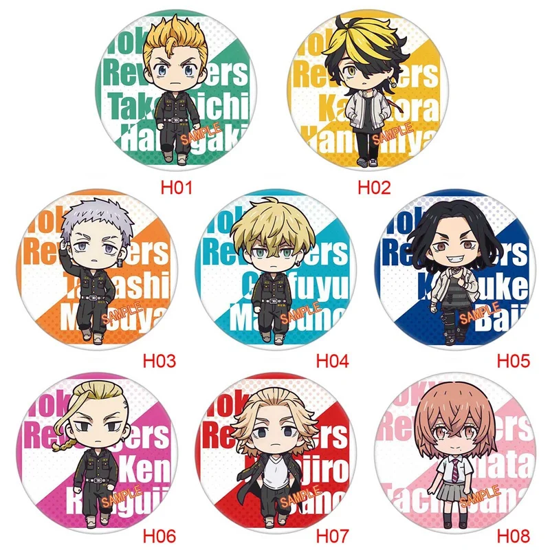 Cute Anime Tokyo Revengers Brooch Cartton Metal Badge Pin For Clothes Backpack Decor Buttons Props Fans Collection Gifts