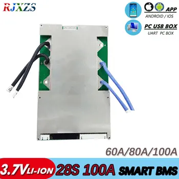 

Smart bms 28S 100A active bms new Li-ion smart bms pcm with android Bluetooth app UART bms wi software (APP) monitor
