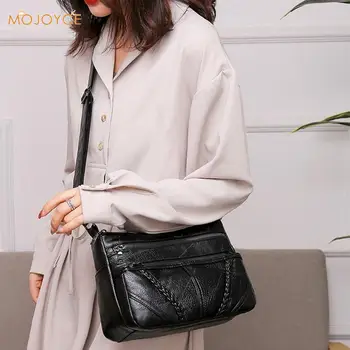 

Female Casual Crossbody Small Handbags Fashion Women Leather Handbag Solid Soft Washed PU Leather Shoulder Bag