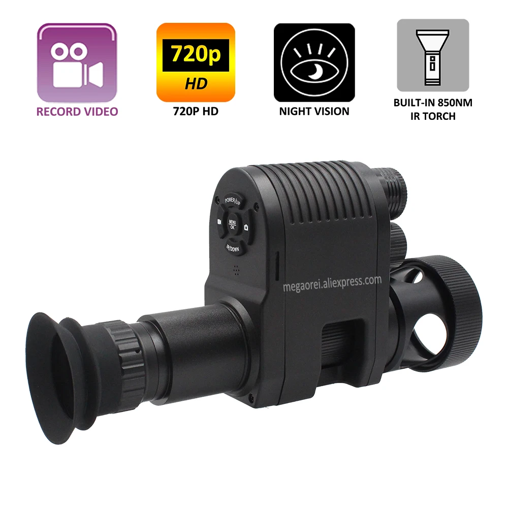 US $149.70 Megaorei 3 Night Vision 720p HD Hunting Camera Camcorder Portable Rear Scope Add on Attachment with Builtin 850nm IR Torch