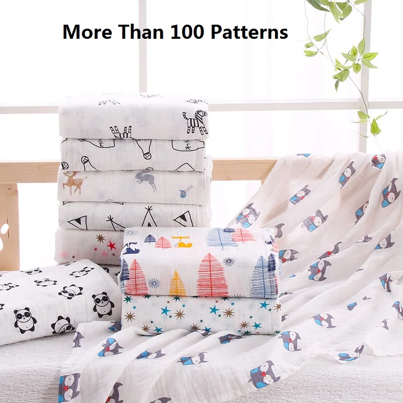 Best Seller Receiving Blanket Stroller-Cover Swaddle-Wrap Muslin Infant Baby 2-Layers 100%Cotton X1NBlAAg