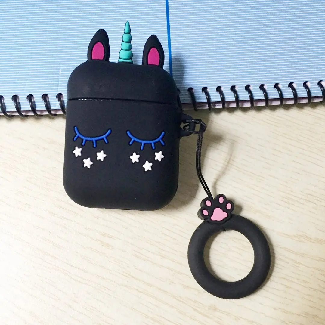 Для airpods чехол милый кот/с изображением утки, лягушки мультяшный брелок/брелок мультяшный силиконовый чехол для наушников чехол s Для air pods 2 Чехол funda - Цвет: D5