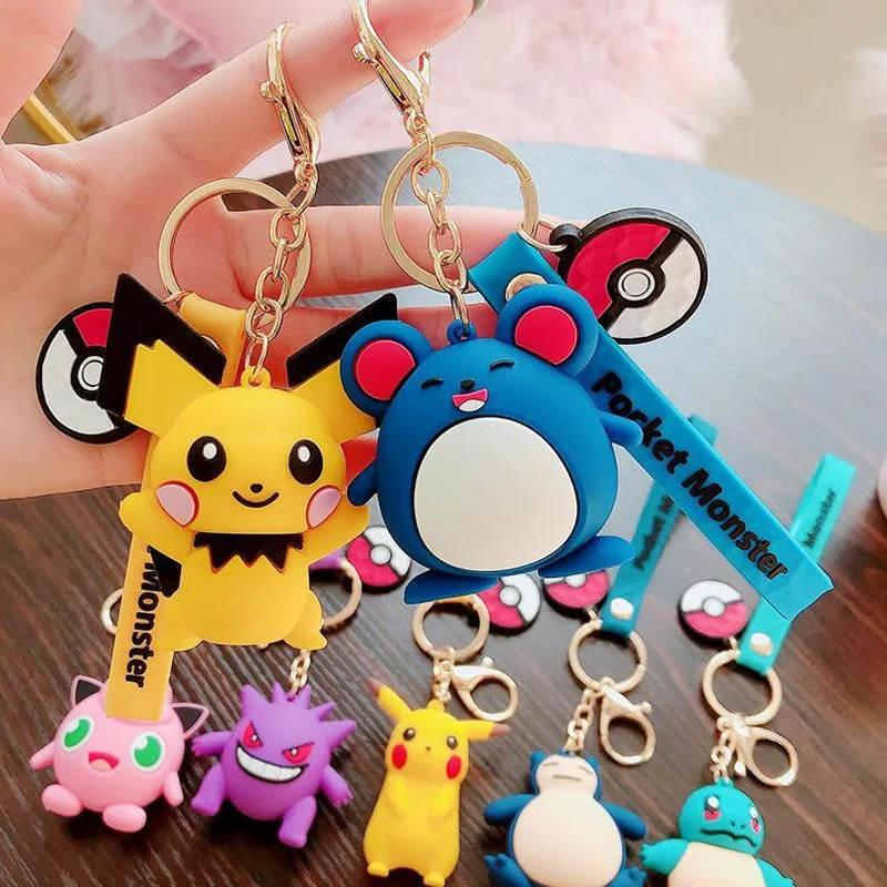 Porte-clés figurine Pokemon, porte-clés Pikachu Raichu, porte-clés SLaura  Psyresines, pendentif sac à dos