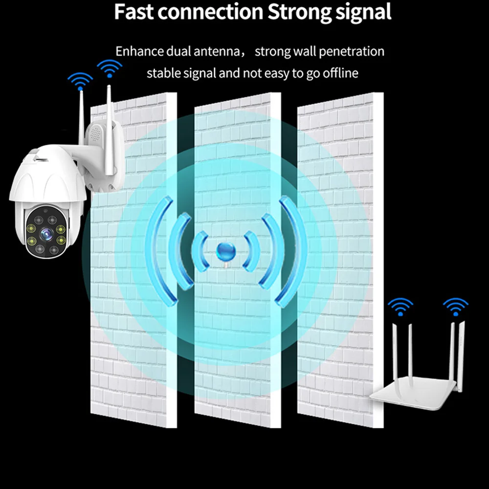 Ip-камера наружная WiFi камера PTZ 1080P двухстороннее аудио ночное видение автоматическое отслеживание 4.0X цифровой зум домашняя камера видеонаблюдения
