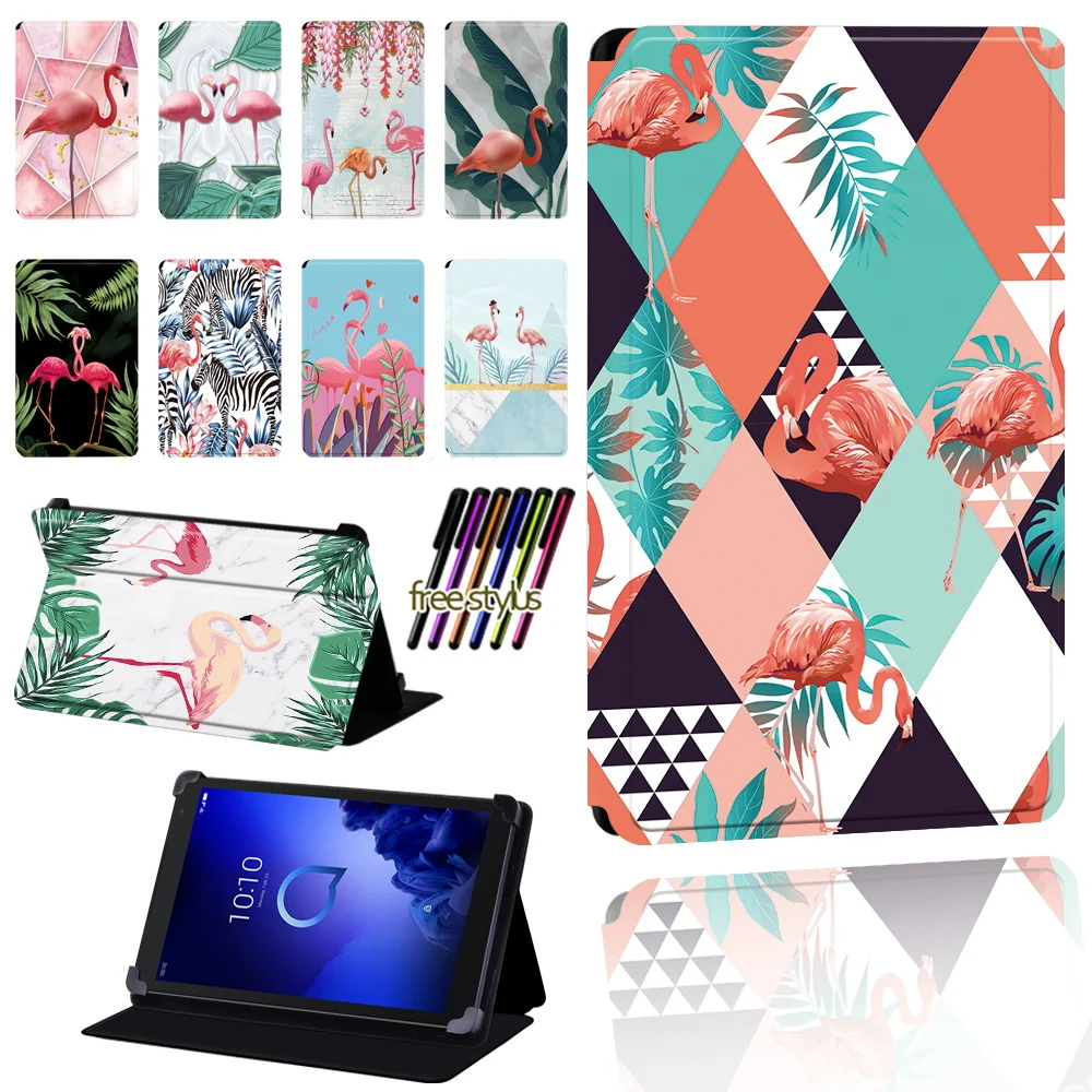 

Flamingo Case for Alcatel 1T 7 10 / 3T 8 10 / A3 10 Tablet Scratch Resistant Lightweight Protective Case Cover + Pen