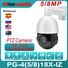 Hikvision – caméra de Surveillance PTZ IP PoE 5MP 8MP, Zoom optique 18X, portée IR 50M, IP66, IK10, avec support de détection de mouvement