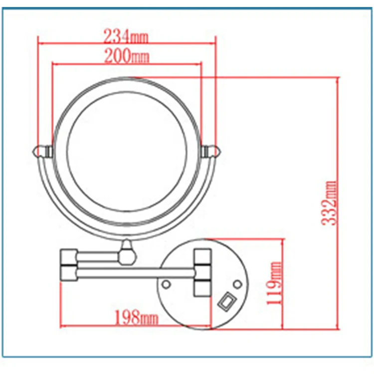 Montado na Parede Espelho de Aumento Privados da Senhora o Envio Gratuito de 8 Diodo Emissor Redondo Maquiagem Espelho Bateria Compõem Espelhos Luz Led 9 Cheap Espelhos para maquiagem