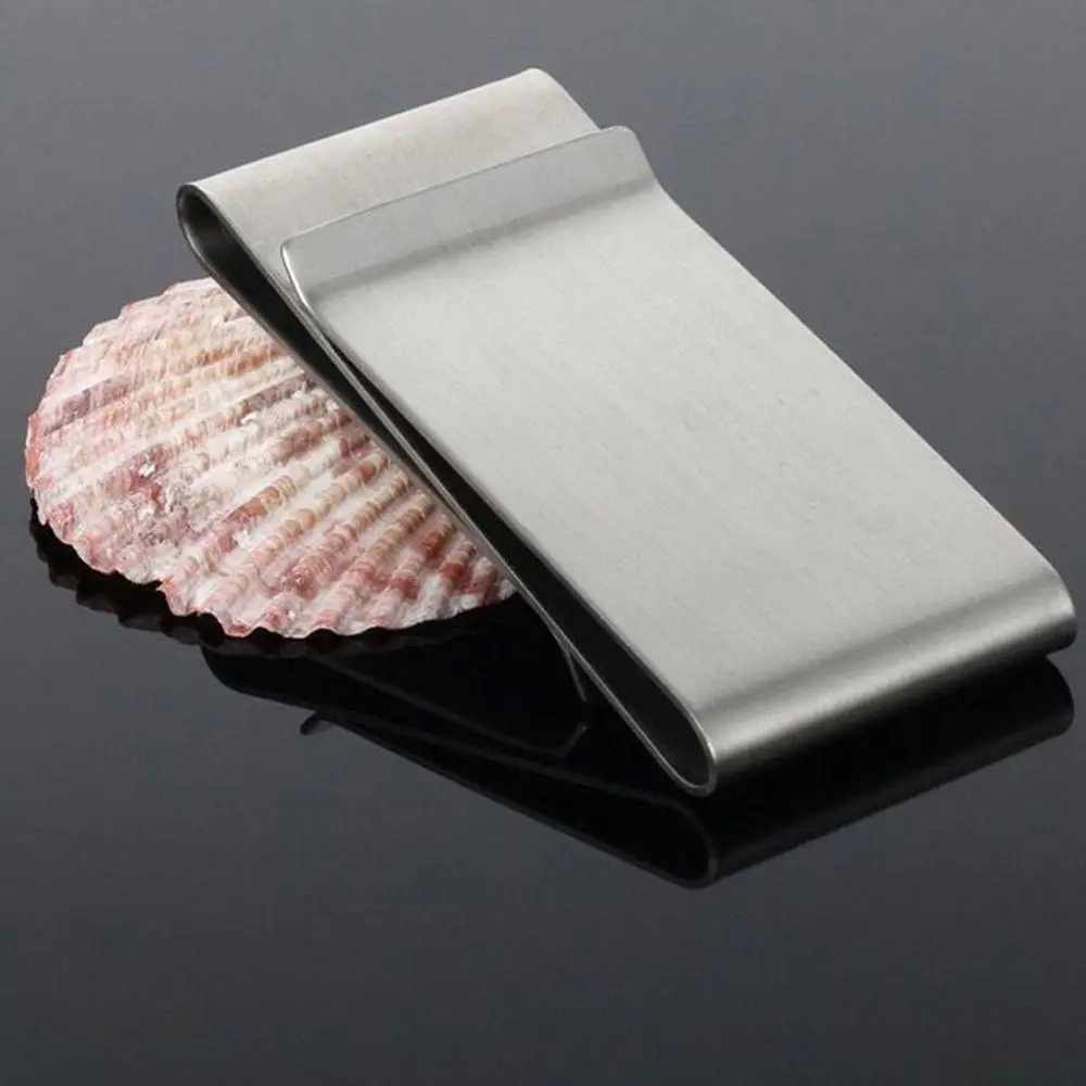 Stainless Steel Slim Double Sided Men Women Money Clip Wallet metal credit card money holder bill steel clip clamp credit card holder metal money clip