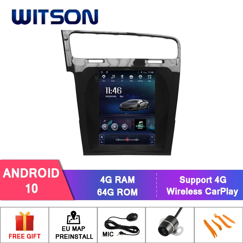 WITSON Android 11 subwoofer 4G Lte multimedia GPS DVD player For Volkswagen Golf 7 car monitor radio stereo navigation system | Автомобили