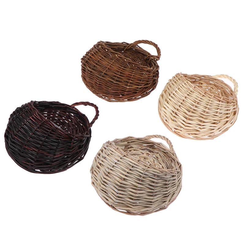 Home Multi-color Flower Planter Wall Hanging Wicker Rattam Basket Garden Vine Pot Plants Holder