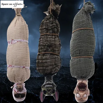 

Festival Party Horror Props Halloween Decoration Hanging Ghost Mummy Sacry Eyes Glowing Haunted Doll Bar Haunted House Decor Toy