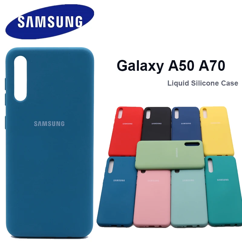 Funda trasera de silicona líquida para Samsung Galaxy A50, A70, A30S, A70, A70S