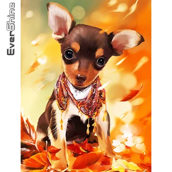 

Evershine Diamond Embroidery Dog 5D DIY Full Square Diamond Painting Autumn Animal Cross Stitch Mosaic Home Decorations
