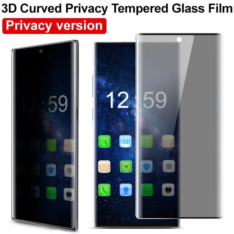 Защита конфиденциальности Антибликовая 3D пленка для samsung Galaxy Note 10 Plus Pro закалённое стекло IMAK 3D изогнутая Защитная пленка для экрана анти шпион