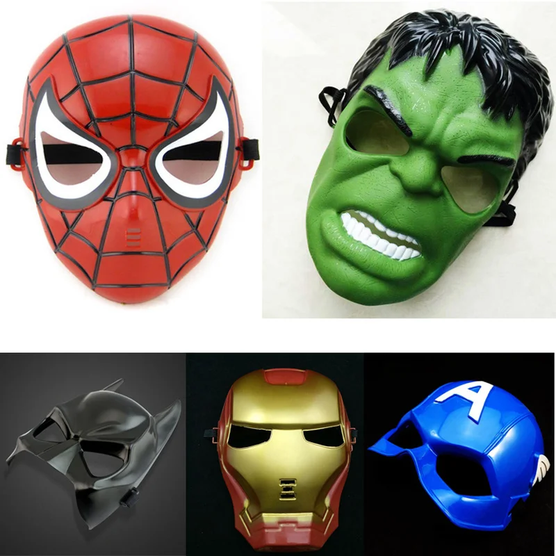

2019 Cool Cosplay Anime Iron Man Mask Halloween Party Full-face SpiderMan Hulk Batman Mask Make Up Toy for Kids