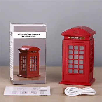 

300ml Ultrasonic Mist Maker Telephone Booth with 7 Color Changing LED Lamp Atomizer Car Mini USB Air Humidifier