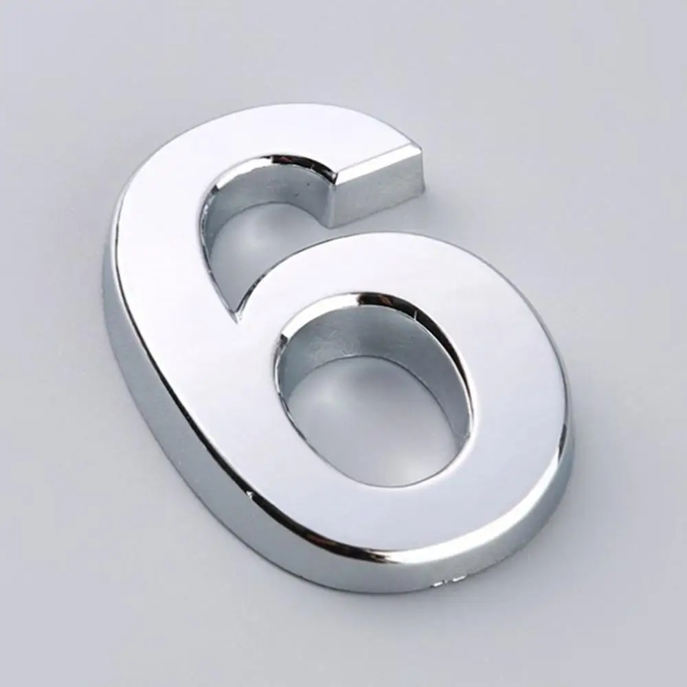 Серебряные номера дверей самоклеющиеся маленькие пластиковые от 0 до 9 цифр DIY