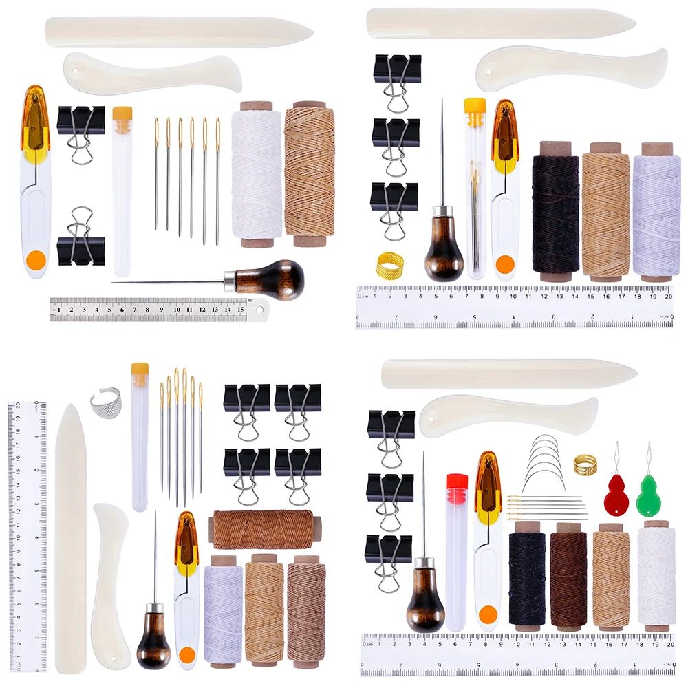 Bookbinding Kit Starter Tools Set Bone Folder Paper Creaser Waxed