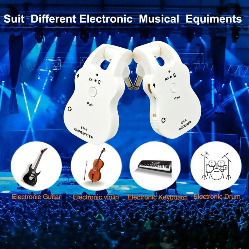 Гитарный звукосниматель 2,4 ГГц беспроводной Встроенный перезаряжаемый литиевый аккумулятор Plug-and-play цифровой передатчик приемник для электрического Guit
