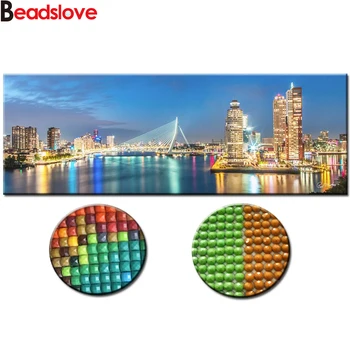 

Diamond painting Rotterdam skyline Full Square Diamond embroidery Cross stitch Full Round full drill landscape Diamond mosaic