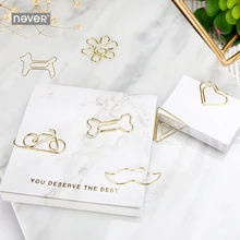

Gold Shaped Paper Clip Simple Office PaperClip Cutout Bookmark Paper Clips Office Accessories Heart Clips