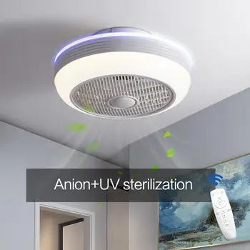 

New Negative Ion Sterilization Lighting Fan UV Sterilization LED Lighting Remote Control Living room Bedroom Home Chandelier Fan