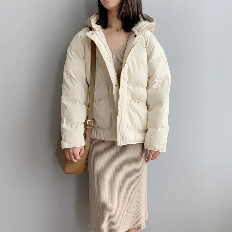 Winter Jacket women Womens Parkas Thicken Outerwear solid hooded Coats Short Female Slim Cotton padded basic tops